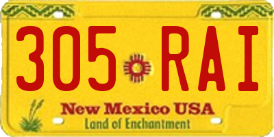 NM license plate 305RAI