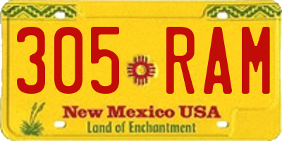 NM license plate 305RAM