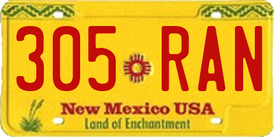 NM license plate 305RAN