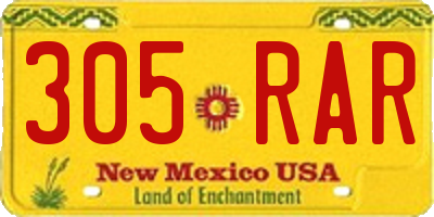 NM license plate 305RAR