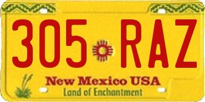 NM license plate 305RAZ