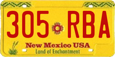 NM license plate 305RBA