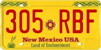NM license plate 305RBF