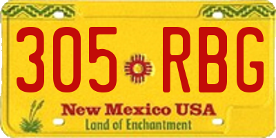 NM license plate 305RBG