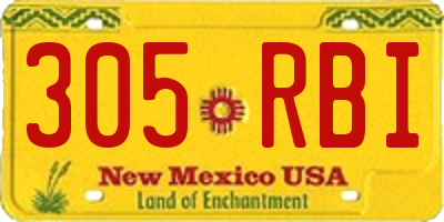 NM license plate 305RBI