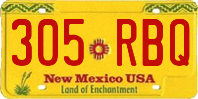 NM license plate 305RBQ