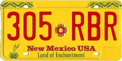 NM license plate 305RBR