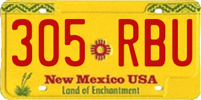 NM license plate 305RBU