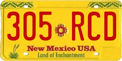 NM license plate 305RCD