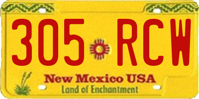 NM license plate 305RCW
