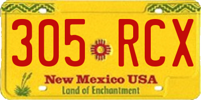 NM license plate 305RCX