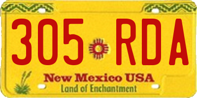 NM license plate 305RDA