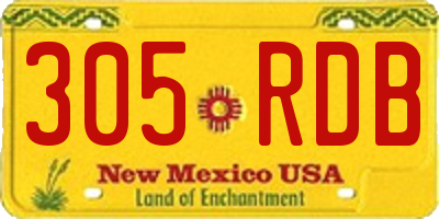 NM license plate 305RDB