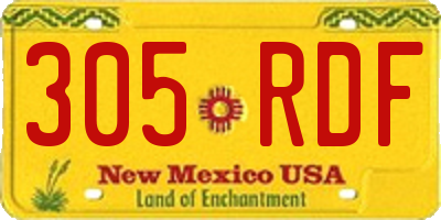 NM license plate 305RDF