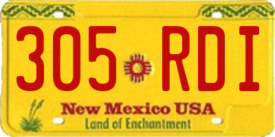 NM license plate 305RDI
