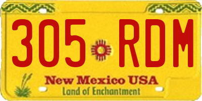 NM license plate 305RDM
