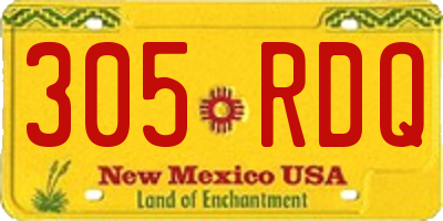 NM license plate 305RDQ