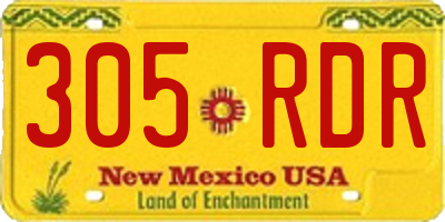 NM license plate 305RDR