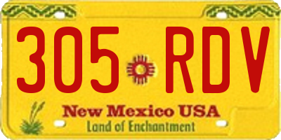 NM license plate 305RDV