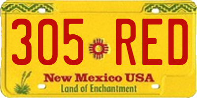 NM license plate 305RED