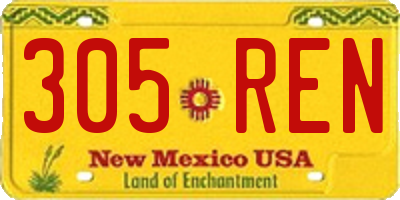 NM license plate 305REN