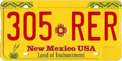 NM license plate 305RER