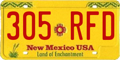 NM license plate 305RFD