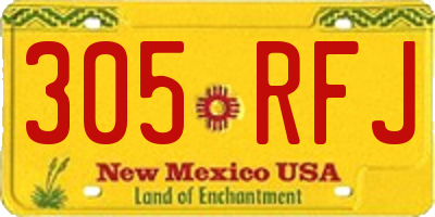 NM license plate 305RFJ
