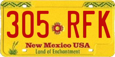 NM license plate 305RFK