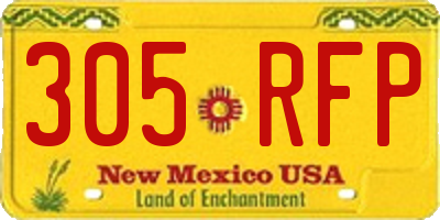 NM license plate 305RFP