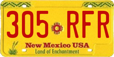 NM license plate 305RFR