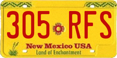 NM license plate 305RFS