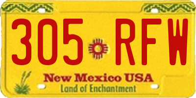 NM license plate 305RFW