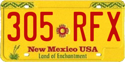 NM license plate 305RFX