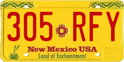NM license plate 305RFY