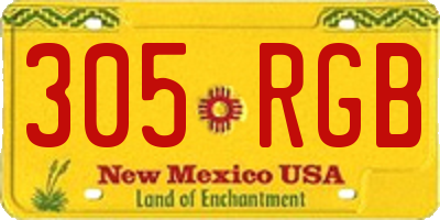 NM license plate 305RGB