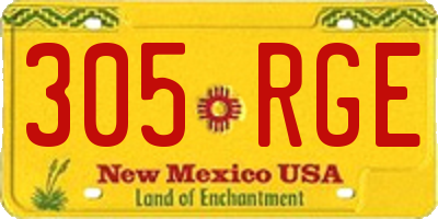 NM license plate 305RGE