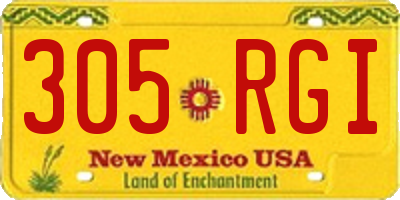 NM license plate 305RGI