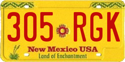 NM license plate 305RGK