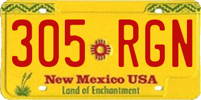 NM license plate 305RGN