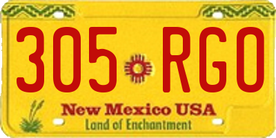 NM license plate 305RGO