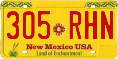 NM license plate 305RHN