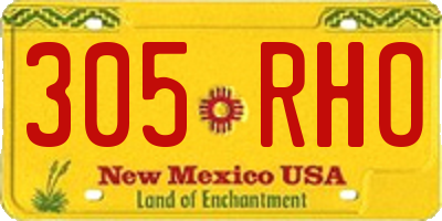 NM license plate 305RHO