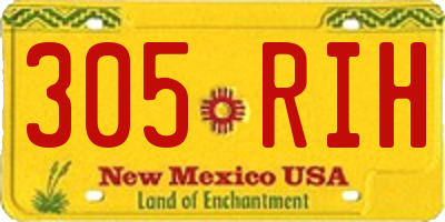 NM license plate 305RIH