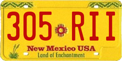 NM license plate 305RII