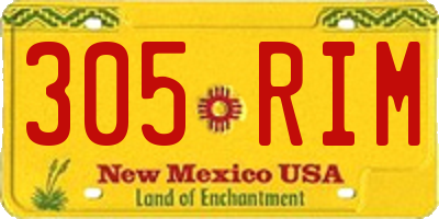 NM license plate 305RIM