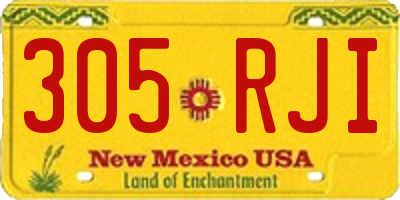 NM license plate 305RJI