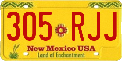 NM license plate 305RJJ