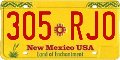 NM license plate 305RJO