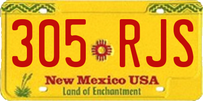 NM license plate 305RJS